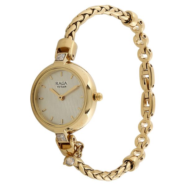 Titan Raga Espana Champagne Dial Women Watch With Metal Strap - image number 1