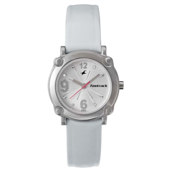 Fastrack Quartz Analog Silver Dial Leather Strap Watch for Girls - image number 0