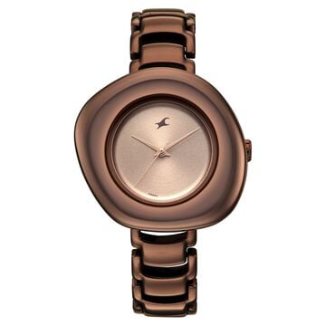 Fastrack Analog Brown Dial Women's Watch with Brown Metal Bracelet