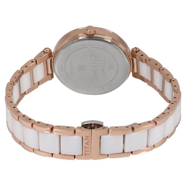 Titan Ceramics White Dial Quartz Multifunction Stainless Steel and Ceramic Strap watch for Women - image number 4