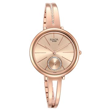 Titan Raga Viva Quartz Analog Rose Gold Dial Rose Gold Metal Strap Watch For Women