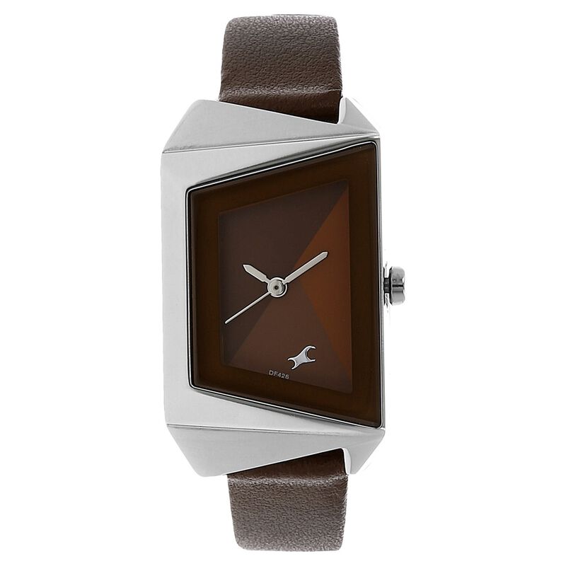 Fastrack Quartz Analog Brown Dial Leather Strap Watch for Girls - image number 0