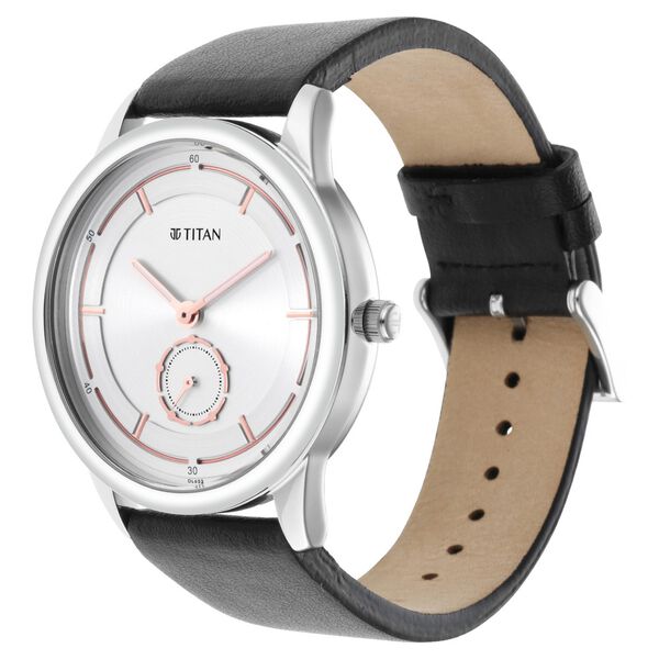 Titan Solidarity Silver Dial Analog Leather Strap watch for Men - image number 2