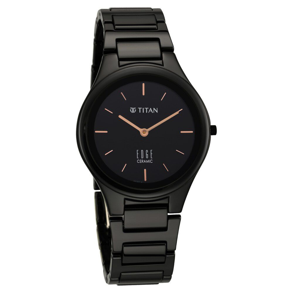 Titan black ceramic watches for top ladies