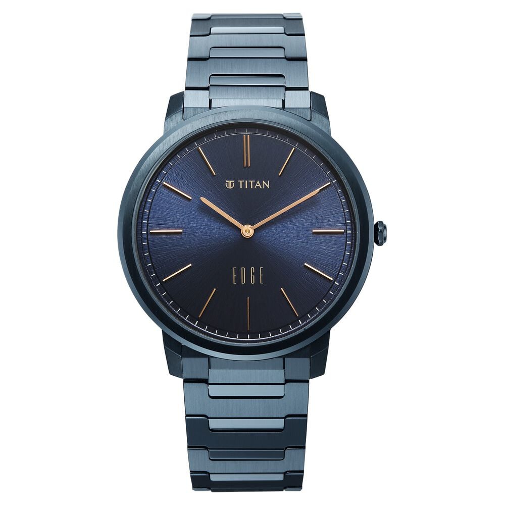 Edge Meister Quartz Analog Blue Dial Blue Stainless Steel Strap Watch For Men-picture-13