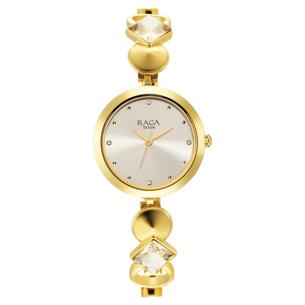 Buy Online Titan Raga Love All Champagne Dial Analog Metal Strap