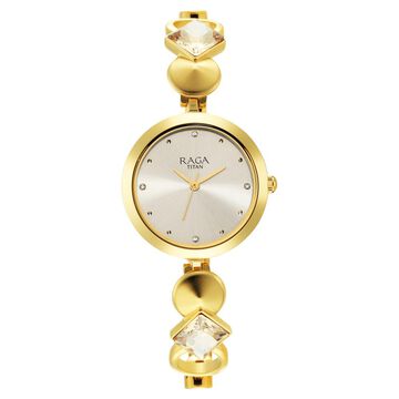 Titan Raga Love All Champagne Dial Analog Metal Strap Watch for Women
