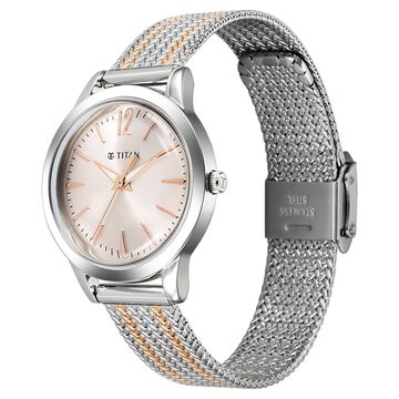 Titan Titan Timeless Urban Quartz Analog Pink Dial Metal Strap Watch For Women