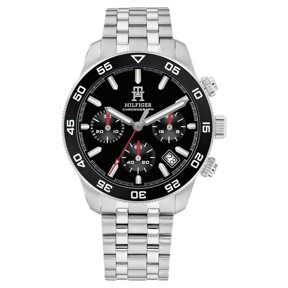 Tommy Hilfiger Quartz Chronograph Black Dial Silver Stainless Steel Strap Watch For Men-picture-11
