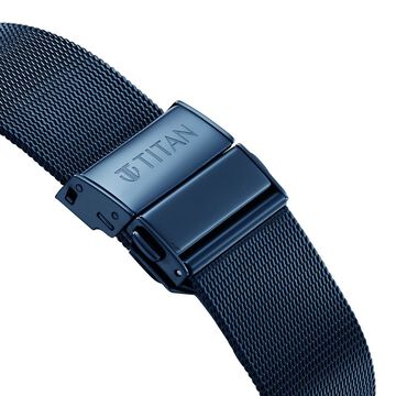 Titan Edge Whimsey Quartz Analog Blue Dial Blue Stainless Steel Strap Watch For Men
