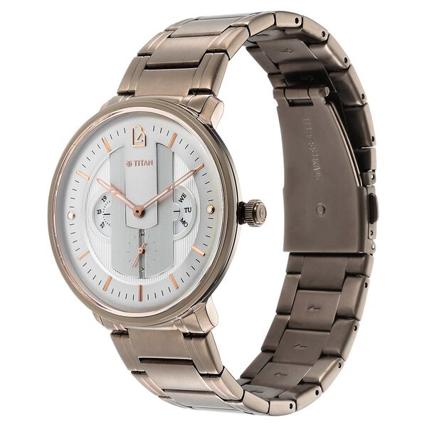 Titan Quartet Grey Dial Quartz Multifunction Stainless Steel Strap watch for Men - image number 2
