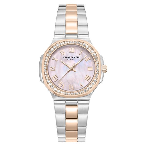 Kenneth Cole Quartz Analog Pink Mother of Pearl Dial Two Toned Stainless Steel Strap Watch For Women - image number 0