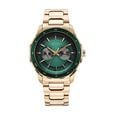 Titan Regalia Opulent Two-Eye Multifunction Green Panda Dial Carnation Leather Strap Watch For Men - image number 0