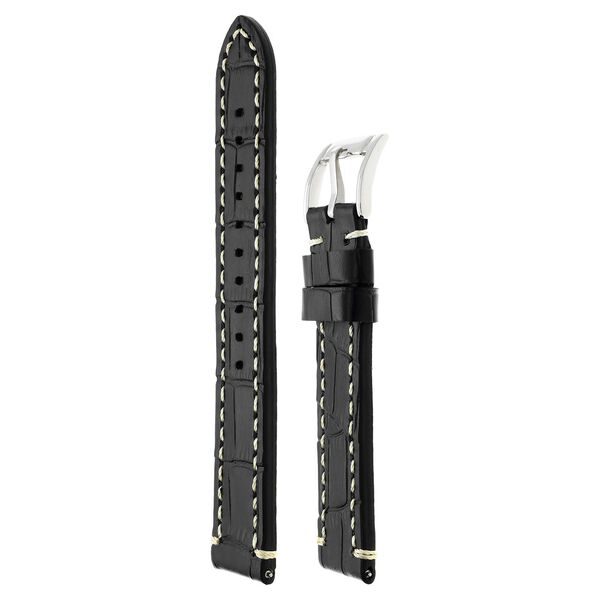 20 mm Black Genuine Leather Straps for Men - image number 2