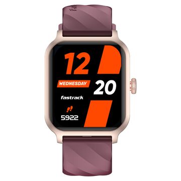 Fastrack Rave FX2 with 4.64 cm UltraVU HD Display, SingleSync BT Calling, Functional Crown with Wine Red Strap