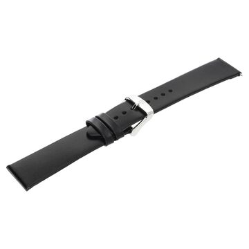 22 mm Black Genuine Leather Strap for Men