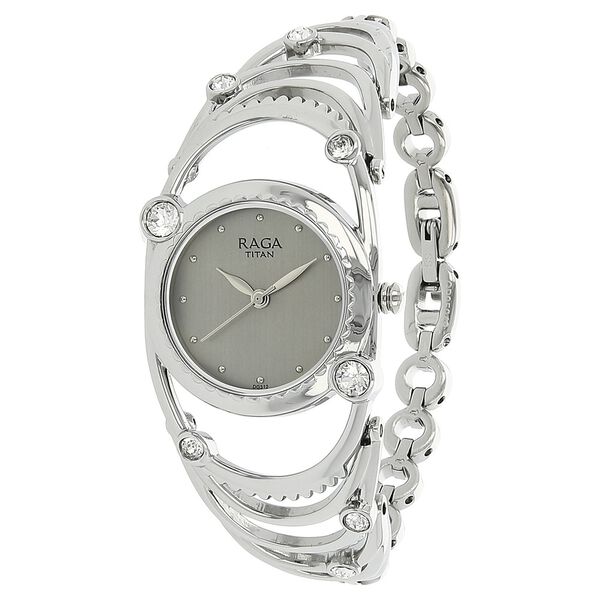Titan Raga Aurora Grey Dial Women Watch With Metal Strap - image number 1