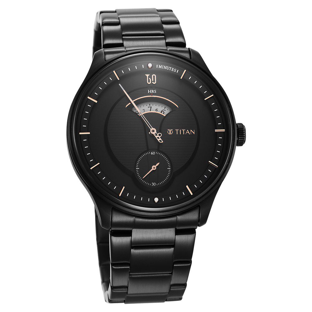 Buy Online Titan Quartet Black Dial Analog Stainless Steel Strap watch for Men ns1890nm01 Titan
