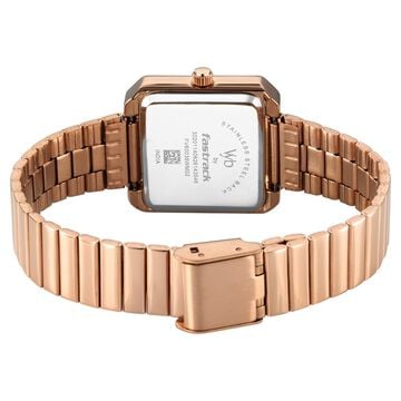Vyb Flare By Fastrack Quartz Analog Grey Dial Rose Gold Stainless Steel Strap Watch For Girls