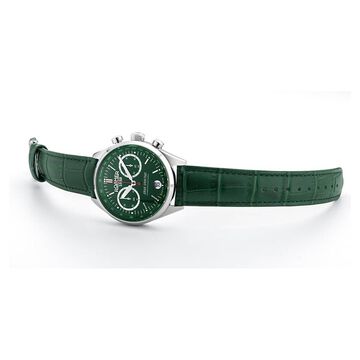 Roamer Gran Sportivo Quartz Chronograph With Date Green Dial Silver Stainless Steel Strap Watch For Men