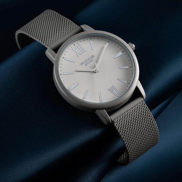 Sonata Poze Quartz Analog Grey Dial Grey Mesh Strap Watch For Men - image number 0