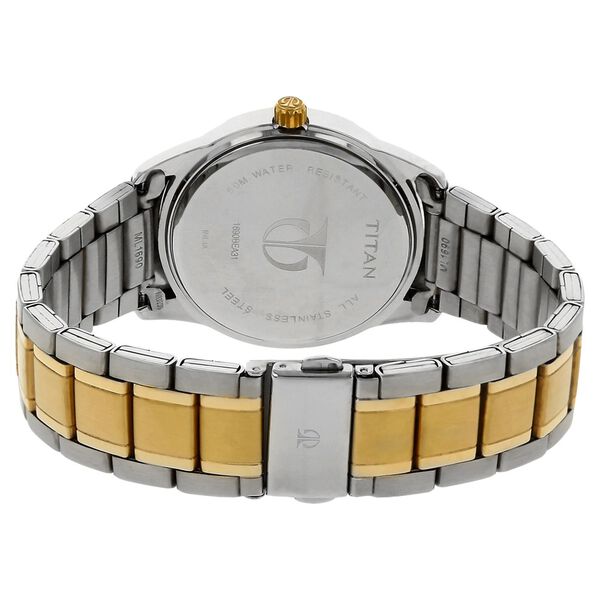 Titan Regal Crest Black Dial Analog with Day and Date Stainless Steel Strap Watch for Men - image number 3