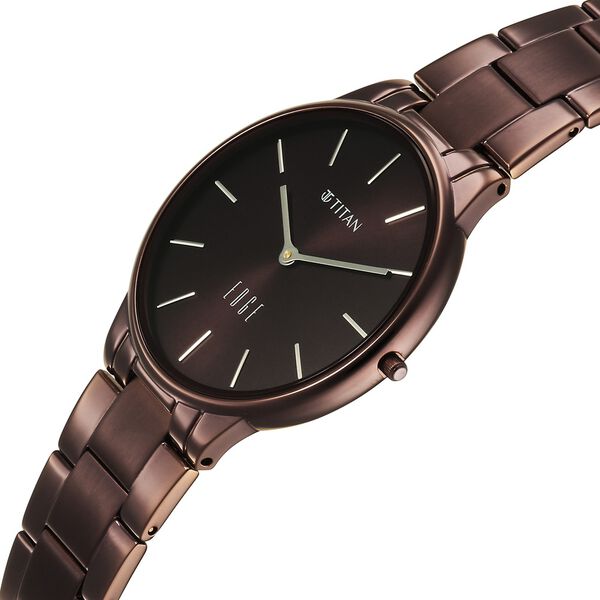 Edge Velora Quartz Analog Brown Dial Brown Stainless Steel Strap Watch For Women - image number 3