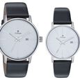 Titan Couple Black Dial Analog with Date Stainless Steel Strap Watch for Men