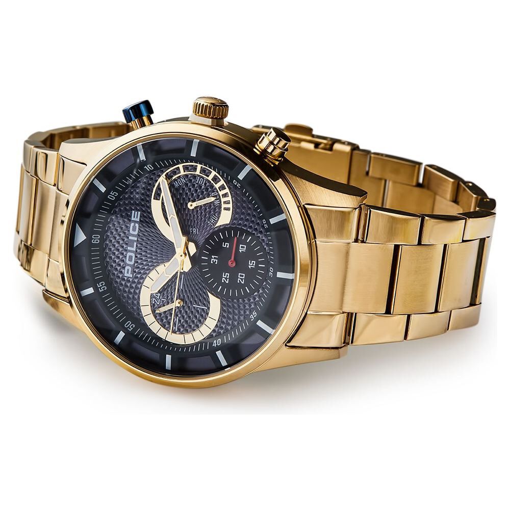 Police Quartz Multifunction Blue Dial Stainless Steel Strap Watch for Men