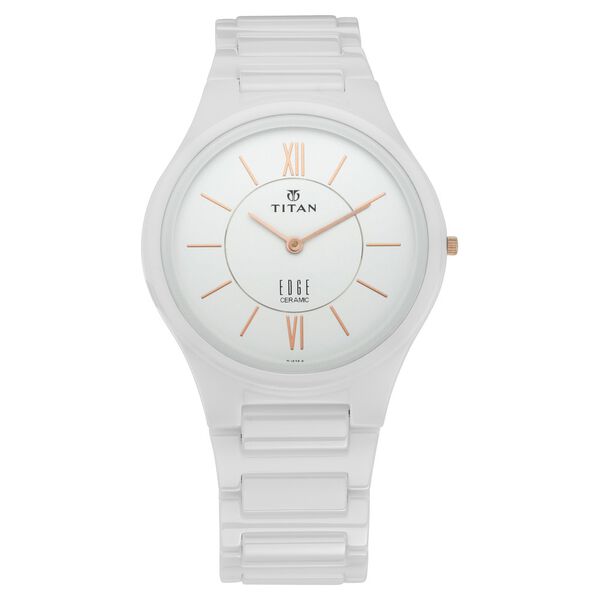 Titan Edge Ceramic Quartz in Arctic White Dial Watch for Men - image number 1