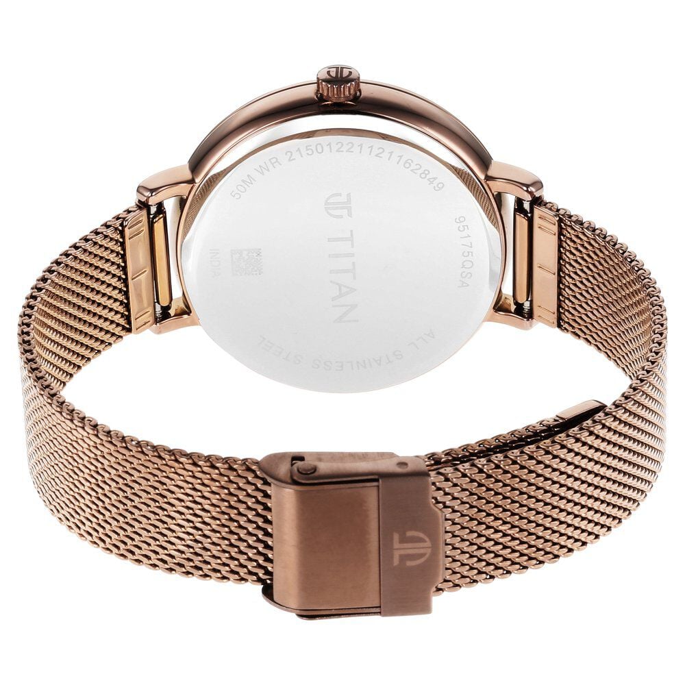 Buy Online Titan Purple Valentines Day Collection Multicoloured Dial Analog Stainless Steel Strap Watch for Women 95175qm01 p Titan