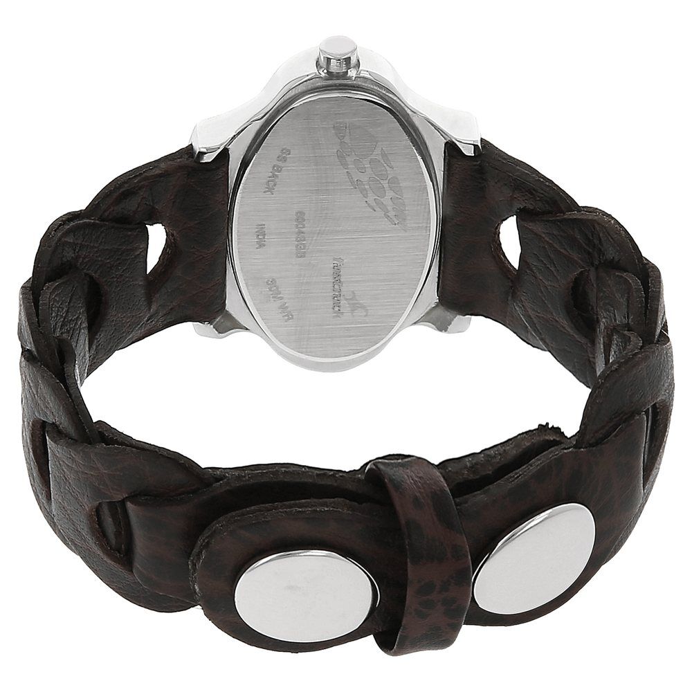 Buy Online Fastrack Quartz Analog Silver Dial Leather Strap Watch