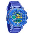 SF Quartz Analog Digital Grey Dial PU Strap Watch for Men