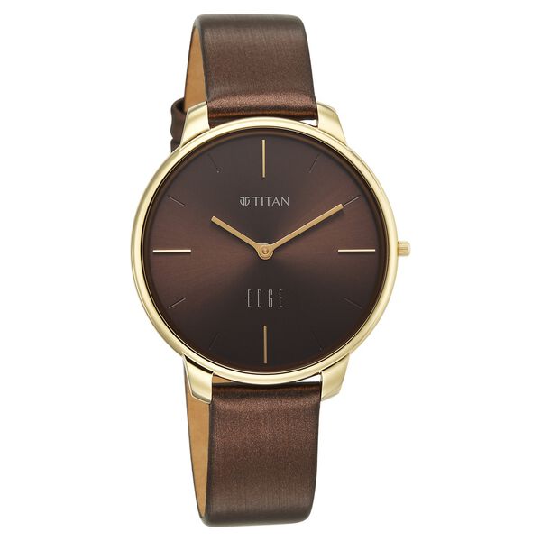 Edge Velora Quartz Analog Brown Dial Two Toned Leather Strap Watch For Women - image number 1