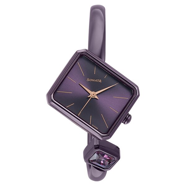 Sonata Wedding Edit Quartz Analog Purple Dial Metal Strap Watch For Women - image number 0