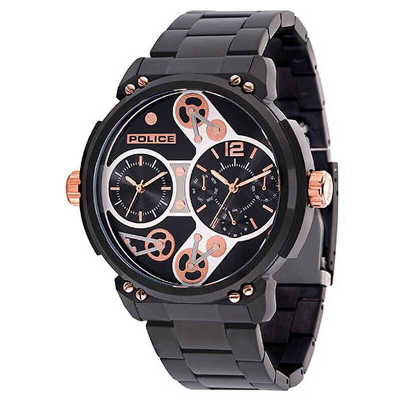 Police Quartz Chronograph Black Dial Watch for Men