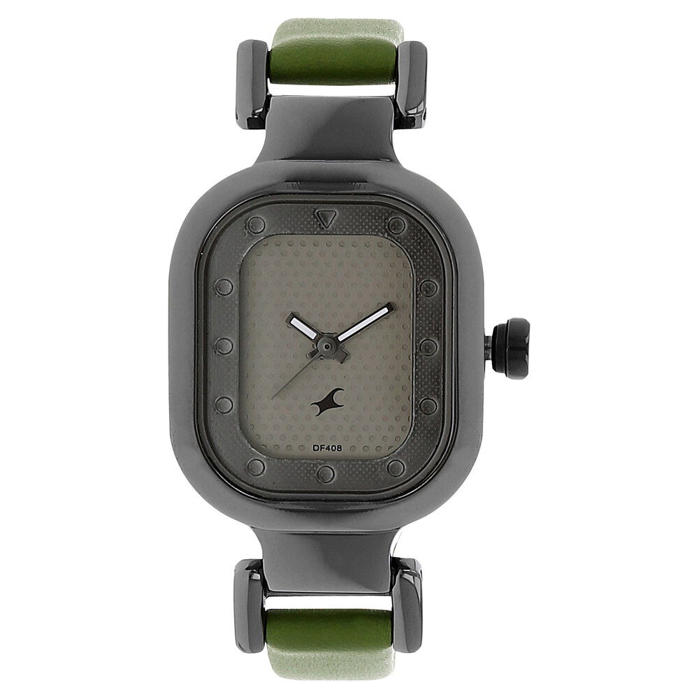 Buy Online Fastrack Motorheads Quartz Analog Grey Dial Leather Strap Watch for Girls nk6145ql01 Titan