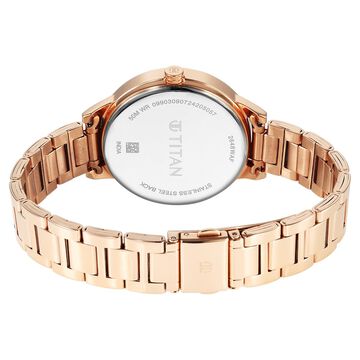 Titan Purple Razzle Dazzle Quartz Analog with Day and Date Pink Dial Rose Gold Stainless Steel Strap Watch For Women