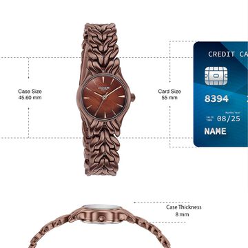 Poze Poze Quartz Analog Brown Dial Brown Metal Strap Watch For Women
