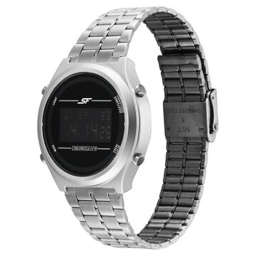 SF CirQle Digital Dial Silver Stainless Steel Strap Watch For Men