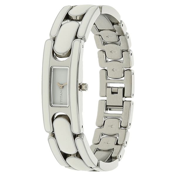 Titan Quartz Analog White Dial Metal Strap Watch for Women - image number 1