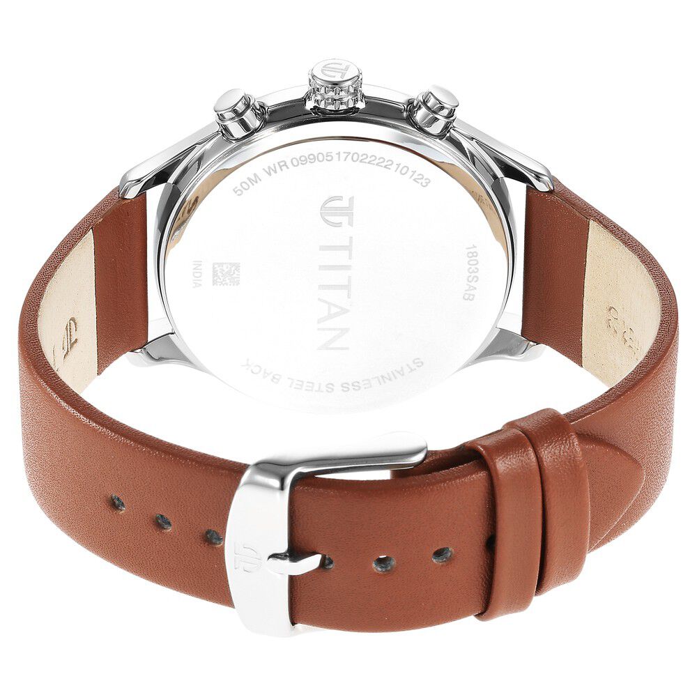 Buy Online Titan Neo Black Dial Quartz Multifunction Leather Strap watch for Men 1803sl02 p Titan