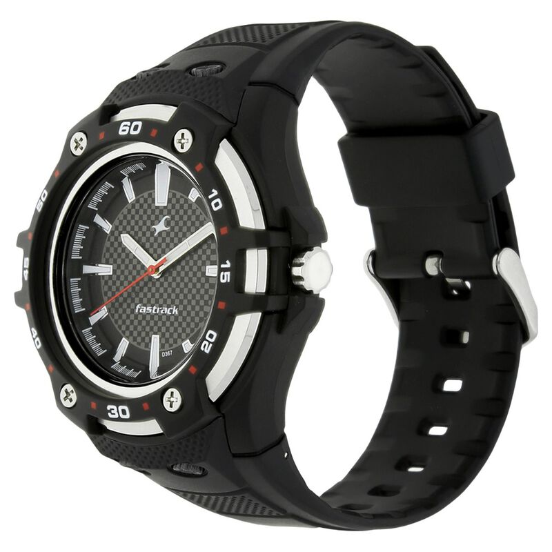 Fastrack Quartz Analog Black Dial Plastic Strap Watch for Guys - image number 1