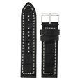 24 mm Black Genuine Leather Strap for Men - image number 0
