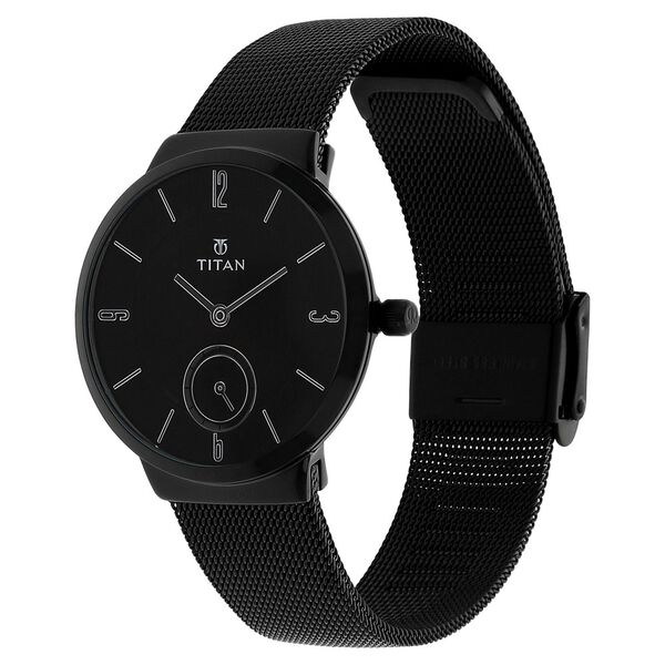 Titan Quartz Analog Black Dial Stainless Steel Strap Watch for Women - image number 1