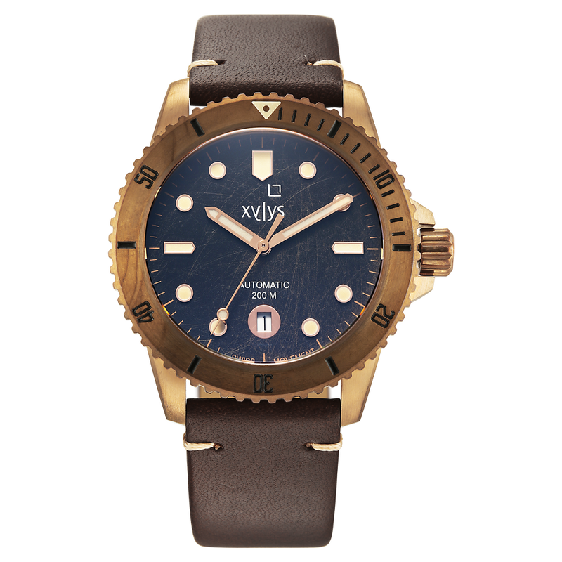 Buy Online Xylys Swiss Automatic Brown Dial Brown Leather Strap