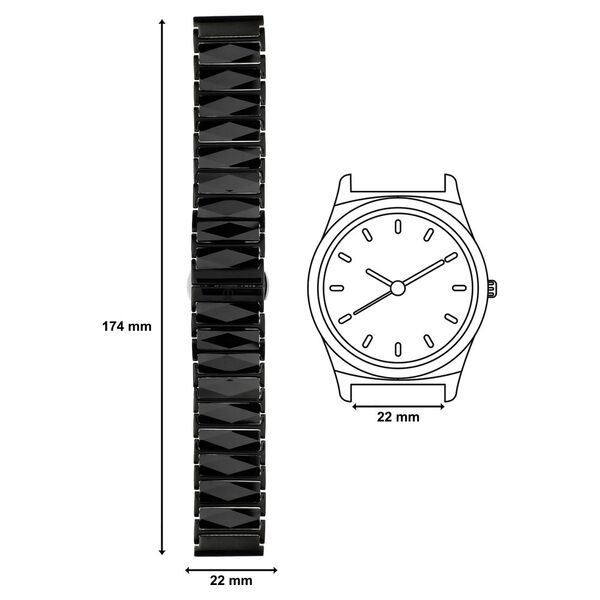 22 mm Black Ceramic & Metal Straps for Men - image number 3