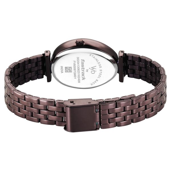 Vyb Prodigy By Fastrack Quartz Analog Brown Dial Brown Stainless Steel Strap Watch For Girls - image number 6