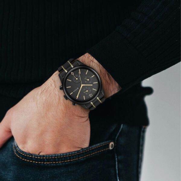 Titan Black and Gold Anthracite Dial Analog Stainless Steel Strap watch for Men - image number 6