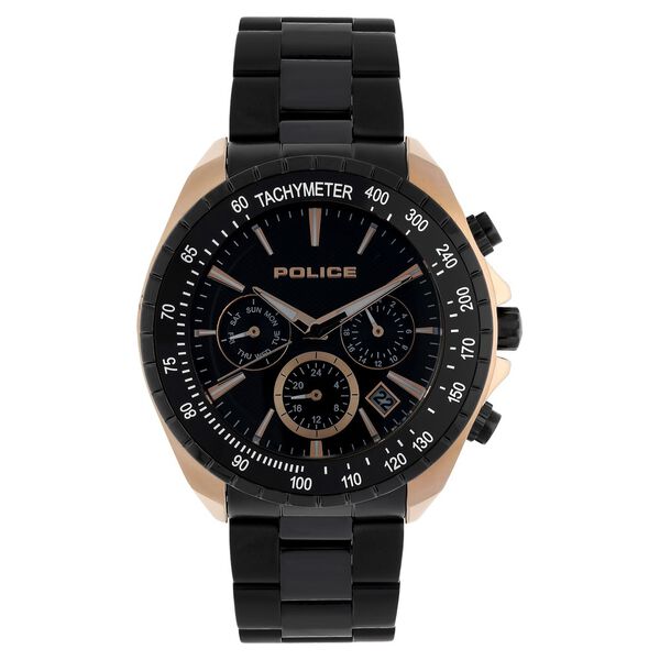 Police Quartz Multifunction Black Dial Stainless Steel Strap Watch for Men - image number 0